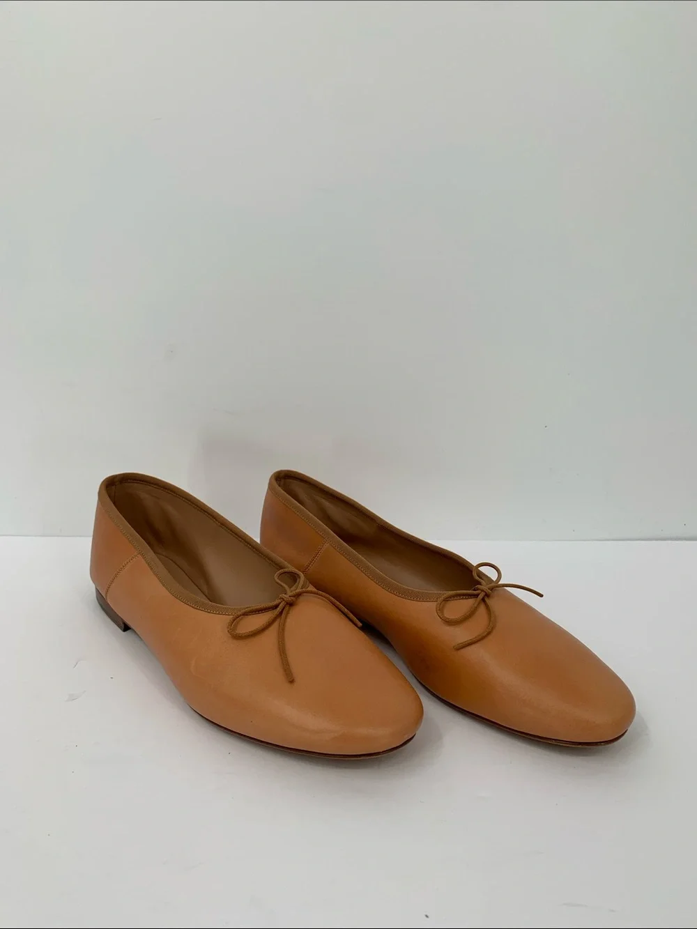 Mansur Gavriel Dream ballet flat shoe leather slip-on bow preppy brown new 39 9 - Picture 3 of 8